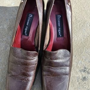 Vintage Etienne Aigner 6.5 Medium Women's Loafers - Brown Leather Uppers.